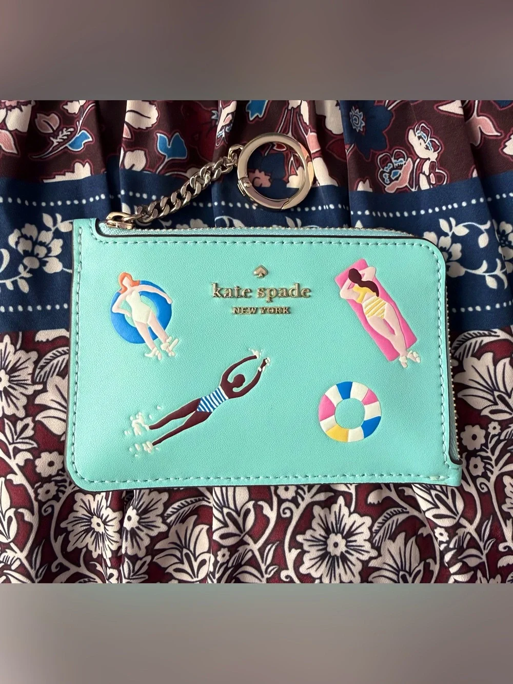 Kate Spade Pool Float Medium L-Zip Card Holder
